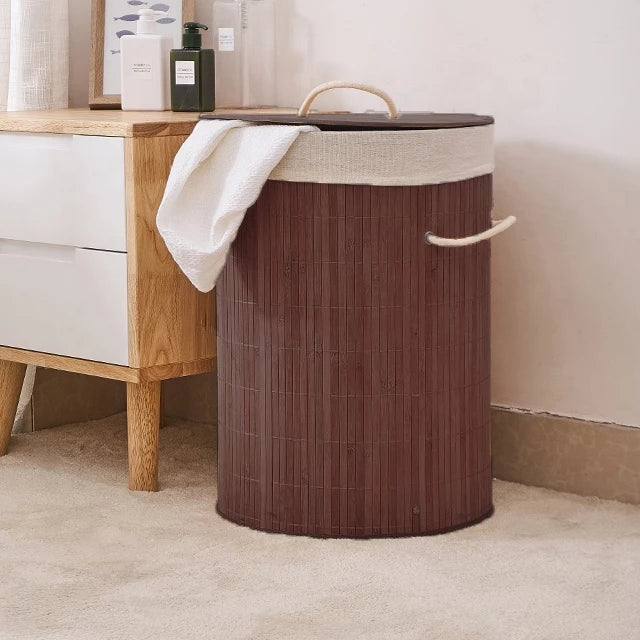 Cesto De Roupas Bambu Redondo Housee