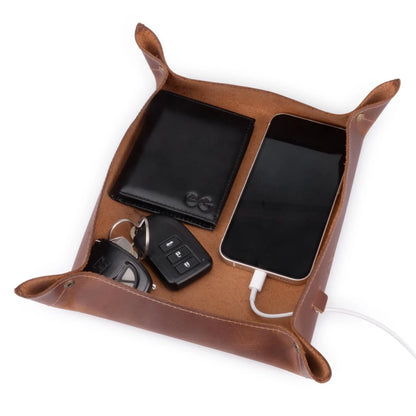 Organizador de Mesa Porta Treco em Couro