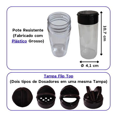 Organizador de Parede para Cozinha Porta Temperos e Papéis com 6 Potes