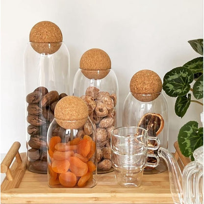 Pote Organizador De Vidro Lua - Kit - 4 Peças