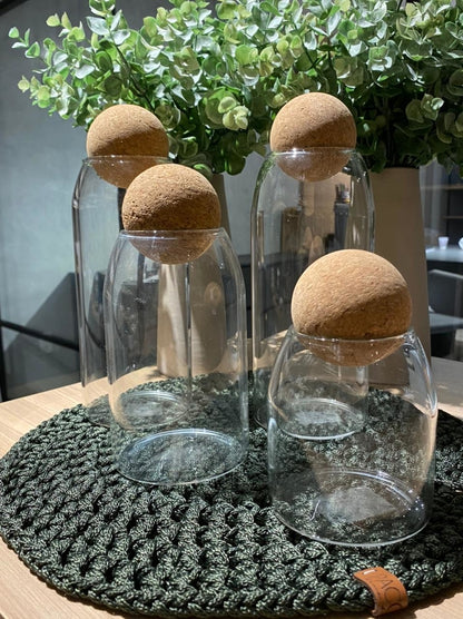 Pote Organizador De Vidro Lua - Kit - 4 Peças