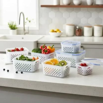 Kit 3 Potes Herméticos Organizadores para Geladeira