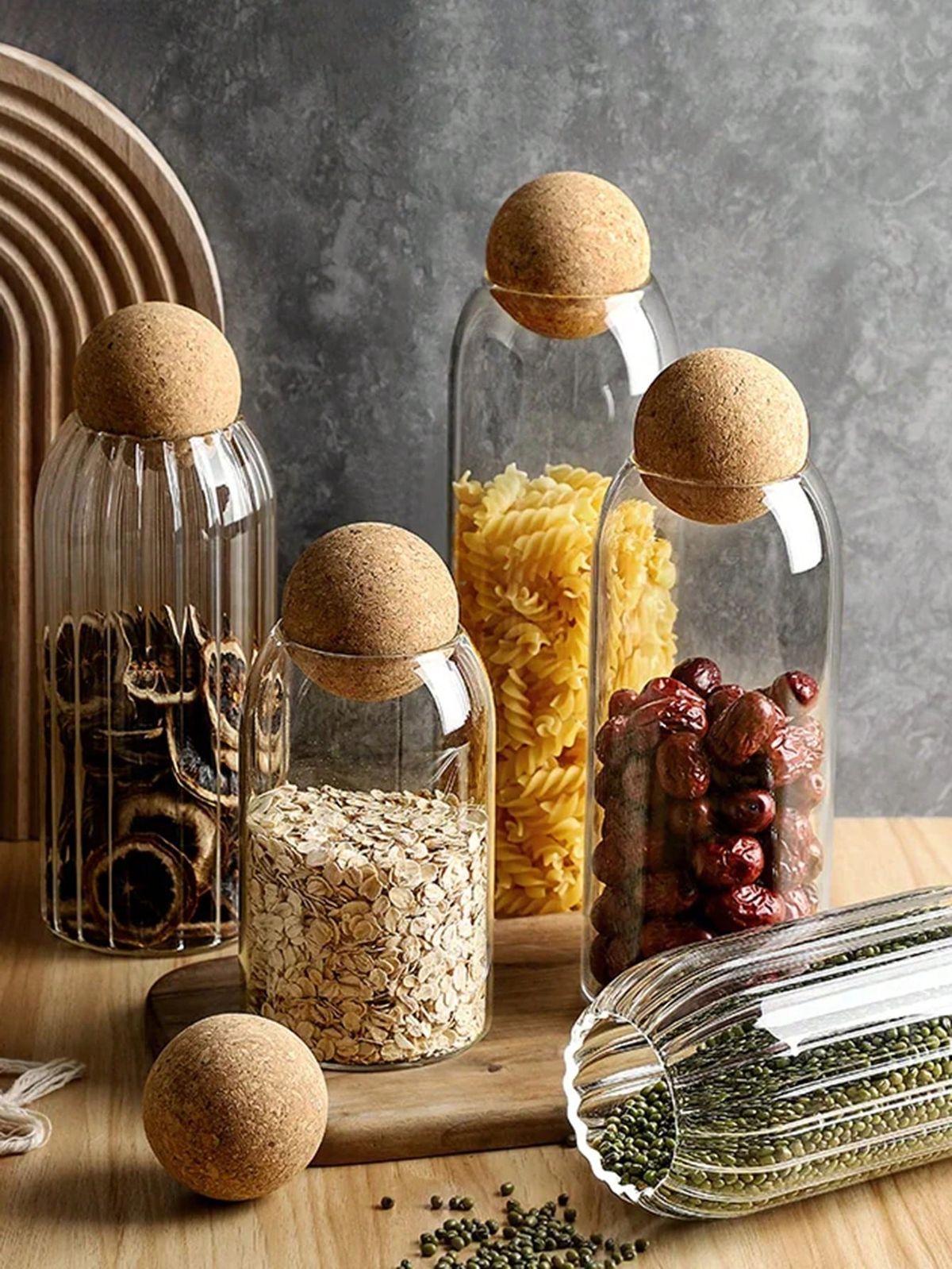 Pote Organizador De Vidro Lua - Kit - 4 Peças