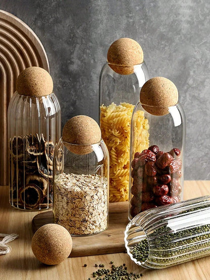 Pote Organizador De Vidro Lua - Kit - 4 Peças