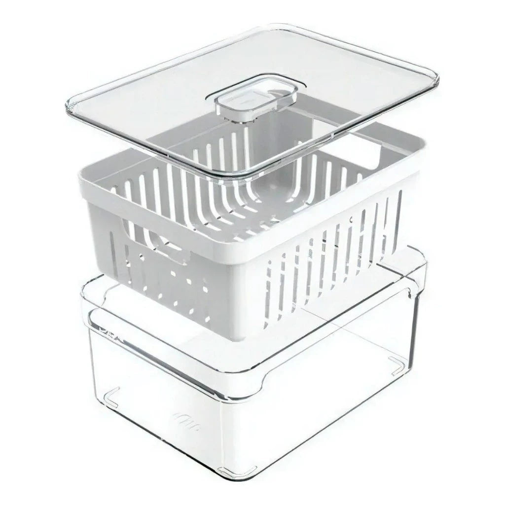 Kit Organizador De Geladeira Multiuso Acrílico Com Tampa