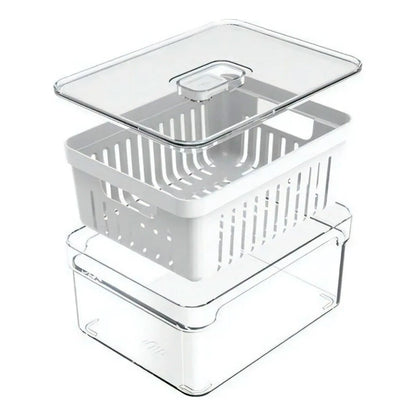 Kit Organizador De Geladeira Multiuso Acrílico Com Tampa