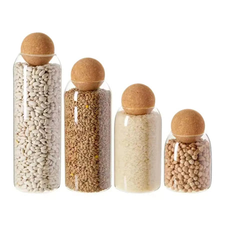 Pote Organizador De Vidro Lua - Kit - 4 Peças