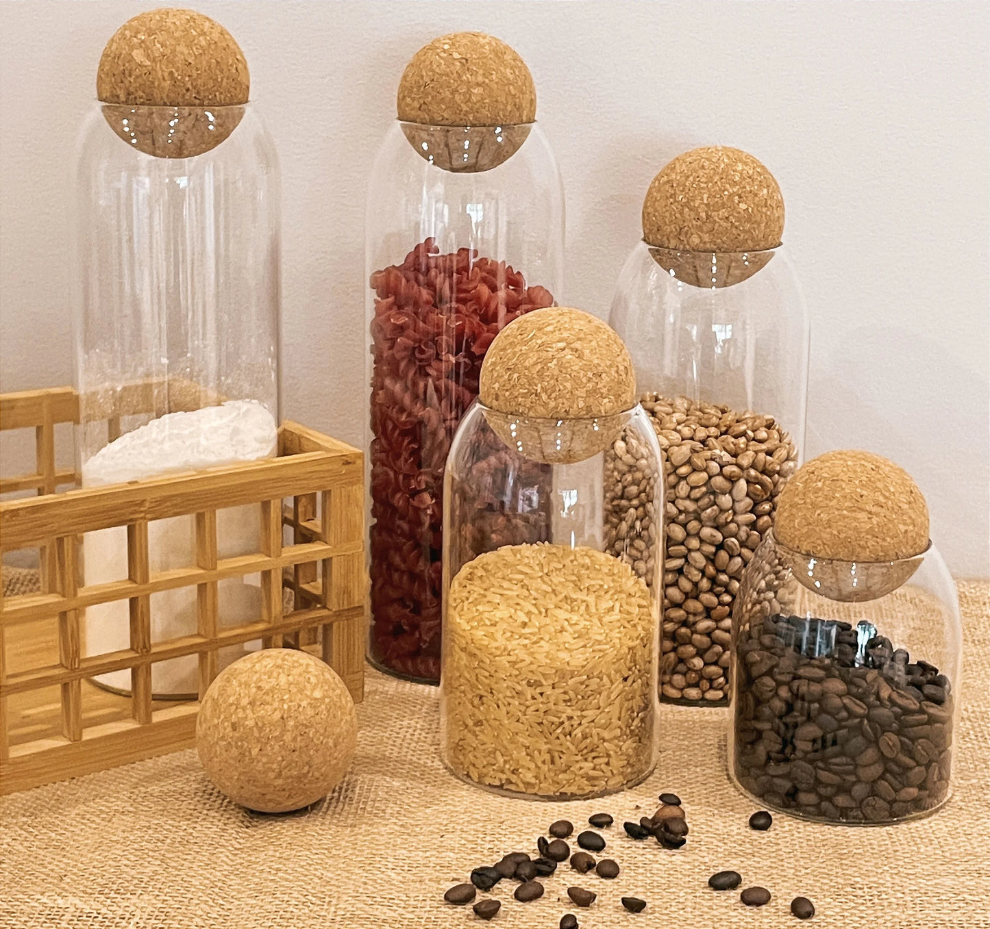 Pote Organizador De Vidro Lua - Kit - 4 Peças