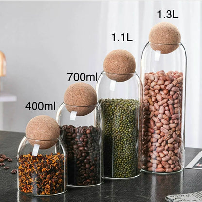 Pote Organizador De Vidro Lua - Kit - 4 Peças