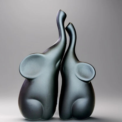 Dupla Elefantes Decorativos de Cerâmica
