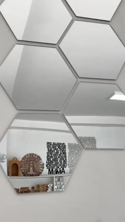 Espelhos Adesivo Hexagonal Decorativos (Kit)