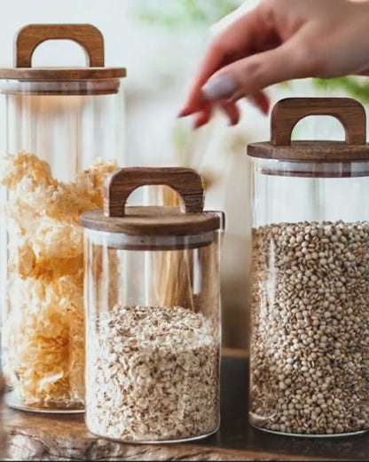 Potes Vidro Porta Alimentos Hermético Housee