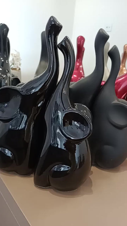 Dupla Elefantes Decorativos de Cerâmica