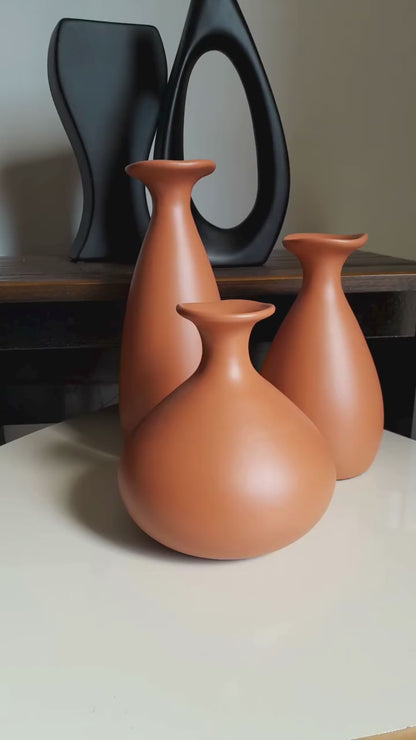 Trio Vaso Cerâmico Decor Housee
