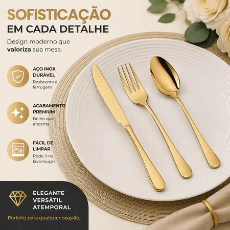 Jogo de Talheres Gold & Silver