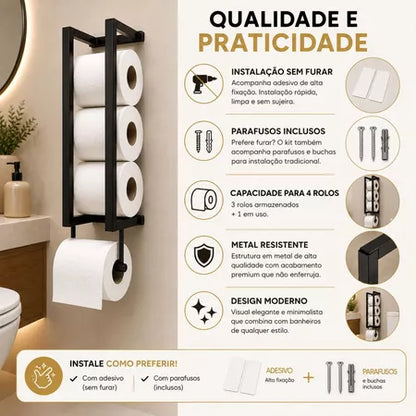 Porta Papel Higiênico De Parede Moderno Housee