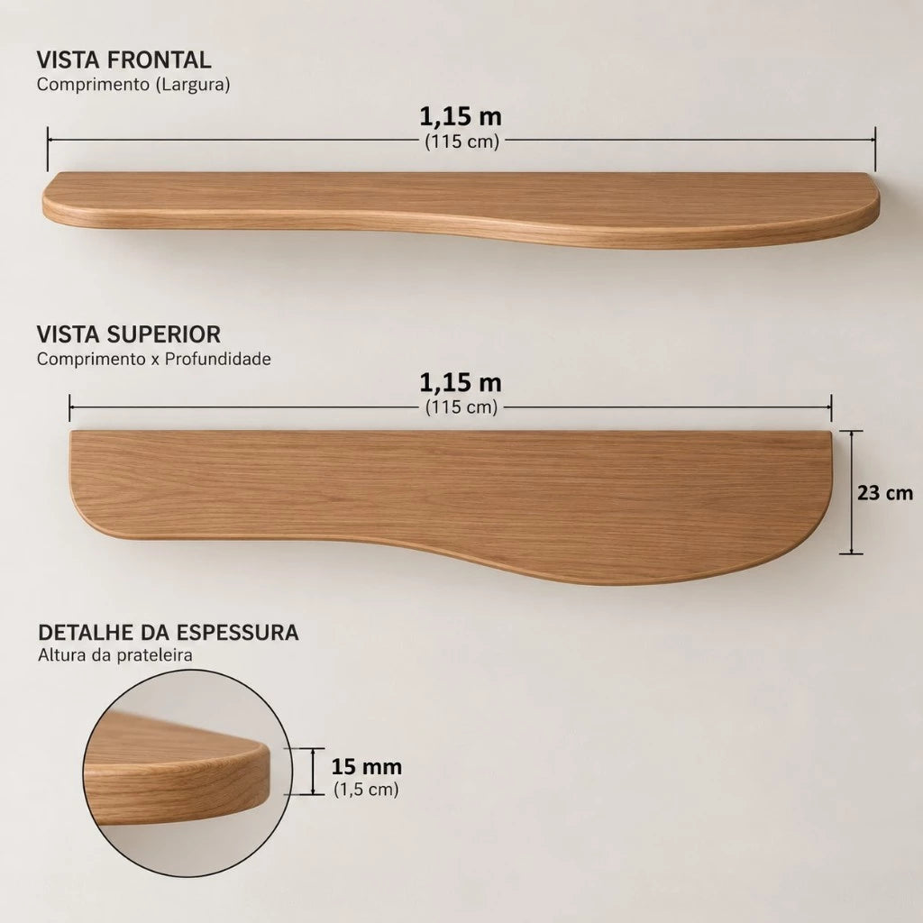 Prateleira Orgânica MDF Flutuante Decorativa Housee