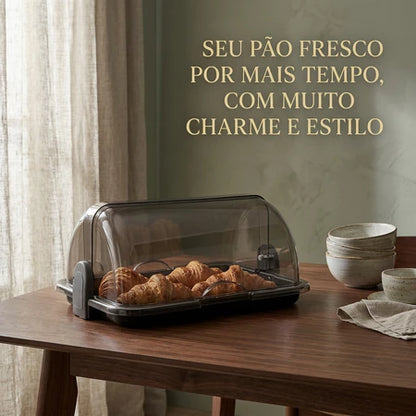 Porta Pão Retrátil de Acrílico Fumê