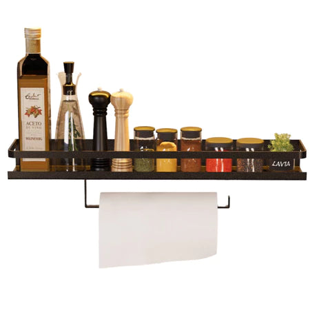 Porta Temperos de Parede em Aço Preto Fosco – 30cm ou 50cm