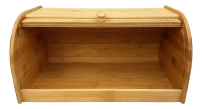 Porta Pão em Bambu com Tampa Deslizante – Organizador para Pães, Bolos e Alimentos