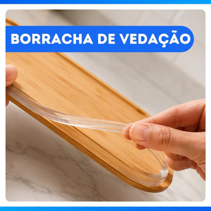 Kit Potes Herméticos de Vidro com Tampa de Bambu – Conservação, Organização e Elegância para sua Cozinha