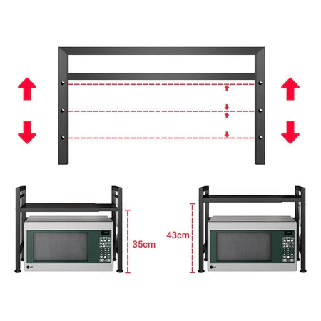 Rack Organizador Multiuso Ajustável para Micro-ondas e Cozinha