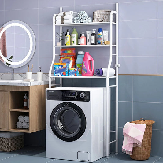 Prateleira Multiuso para Máquina de Lavar em Aço – Organizador Vertical com 3 Prateleiras