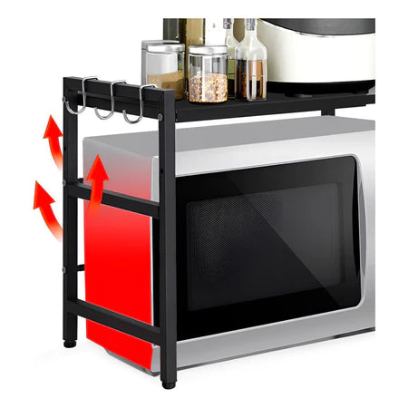Rack Organizador Multiuso Ajustável para Micro-ondas e Cozinha