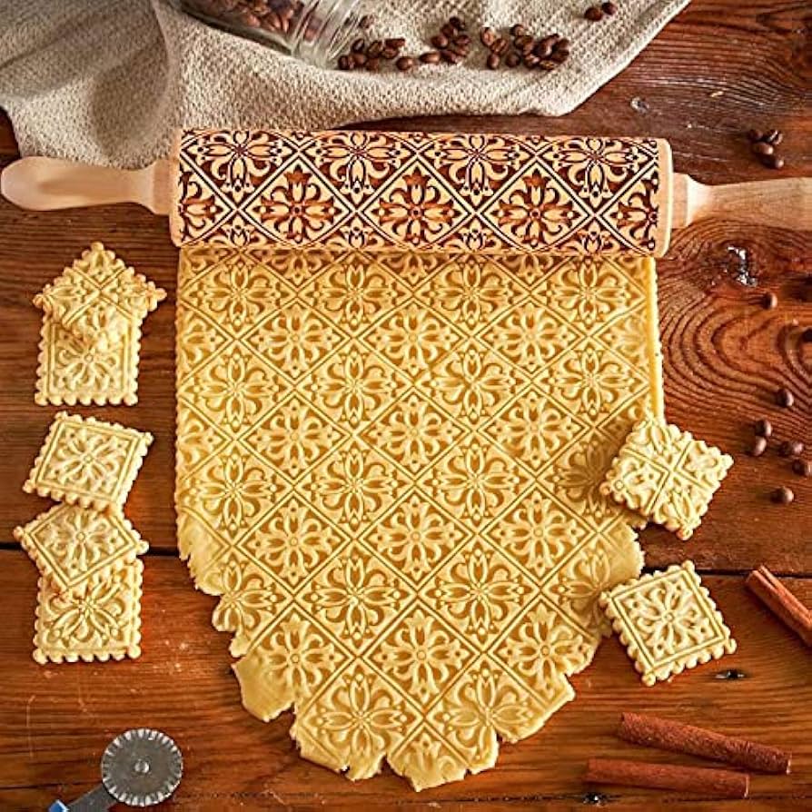 Rolo de Madeira Impressor para Biscoito
