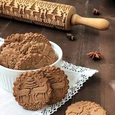 Rolo de Madeira Impressor para Biscoito