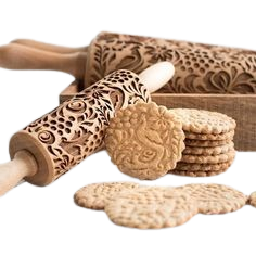 Rolo de Madeira Impressor para Biscoito
