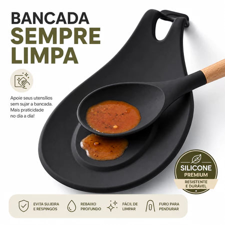 Descanso para Talheres em Silicone  – Suporte para Colher, Garfo e Utensílios