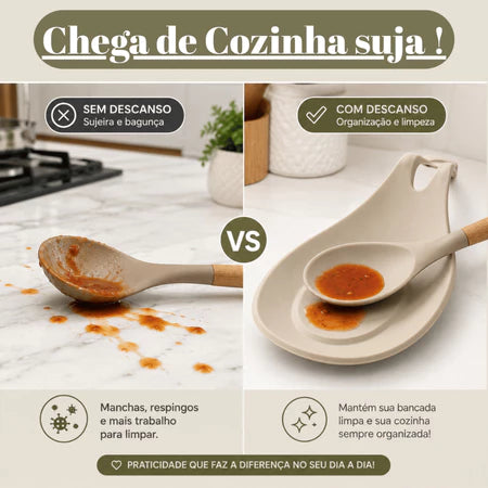 Descanso para Talheres em Silicone  – Suporte para Colher, Garfo e Utensílios