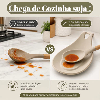 Descanso para Talheres em Silicone  – Suporte para Colher, Garfo e Utensílios