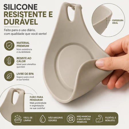 Descanso para Talheres em Silicone  – Suporte para Colher, Garfo e Utensílios