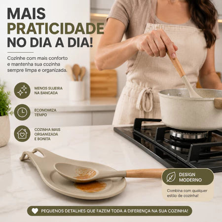 Descanso para Talheres em Silicone  – Suporte para Colher, Garfo e Utensílios