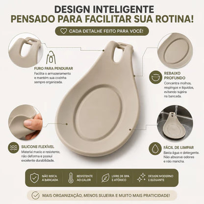 Descanso para Talheres em Silicone  – Suporte para Colher, Garfo e Utensílios