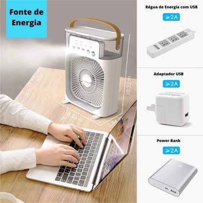 Climatizador de Ar Portátil Água e Gelo