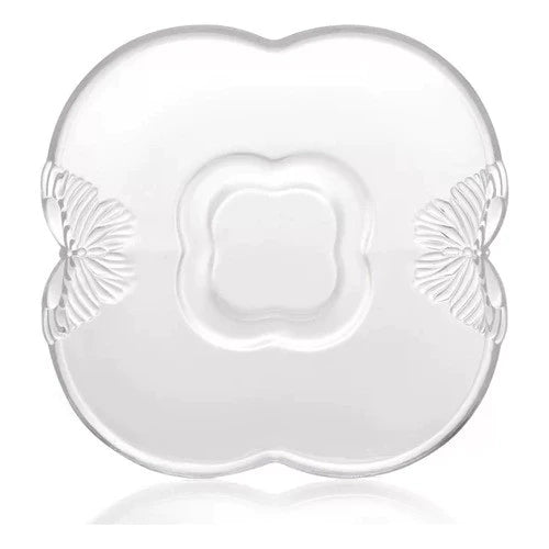 Kit 04 Xícaras De Chá Com Pires Butterfly 180ml Vidro Wolff