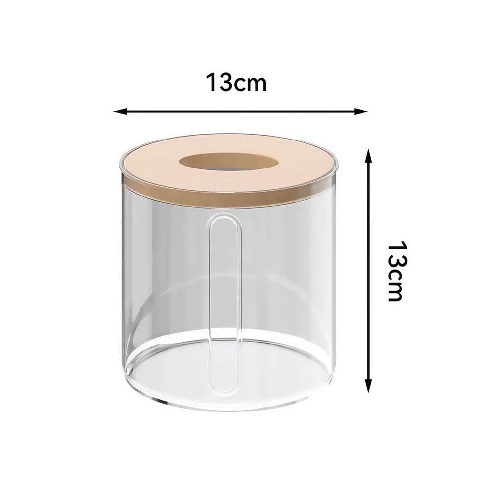 Porta Papel Higiênico Transparente Com Bambu