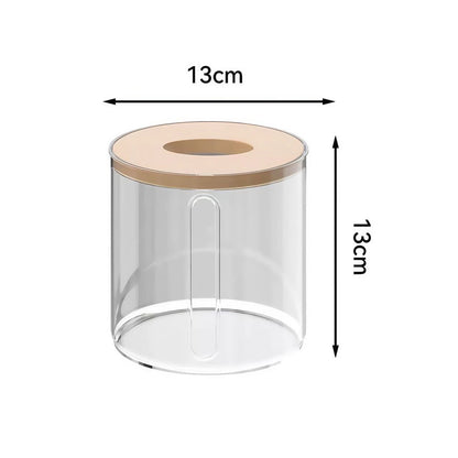 Porta Papel Higiênico Transparente Com Bambu