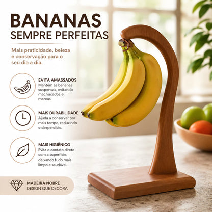 Suporte Para Banana De Madeira Maciça