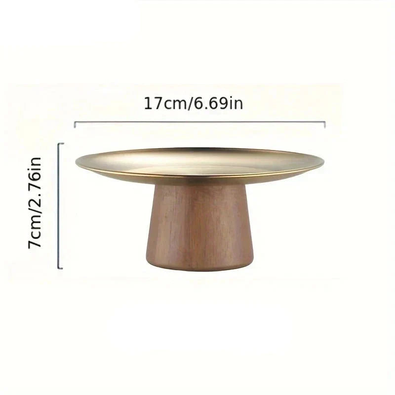 Suporte Bolo Inox e Madeira