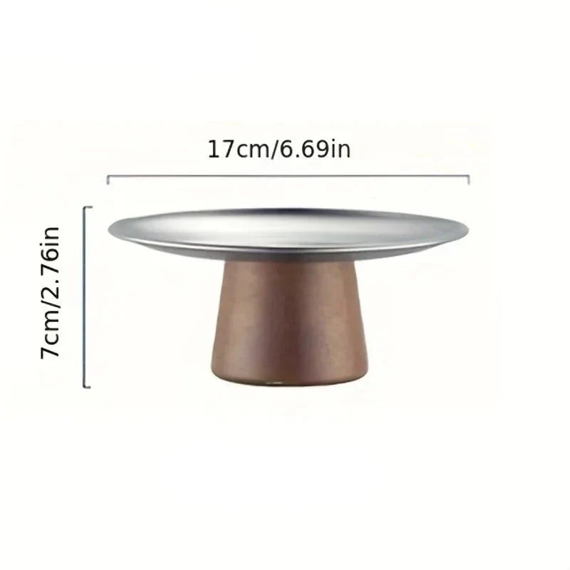 Suporte Bolo Inox e Madeira