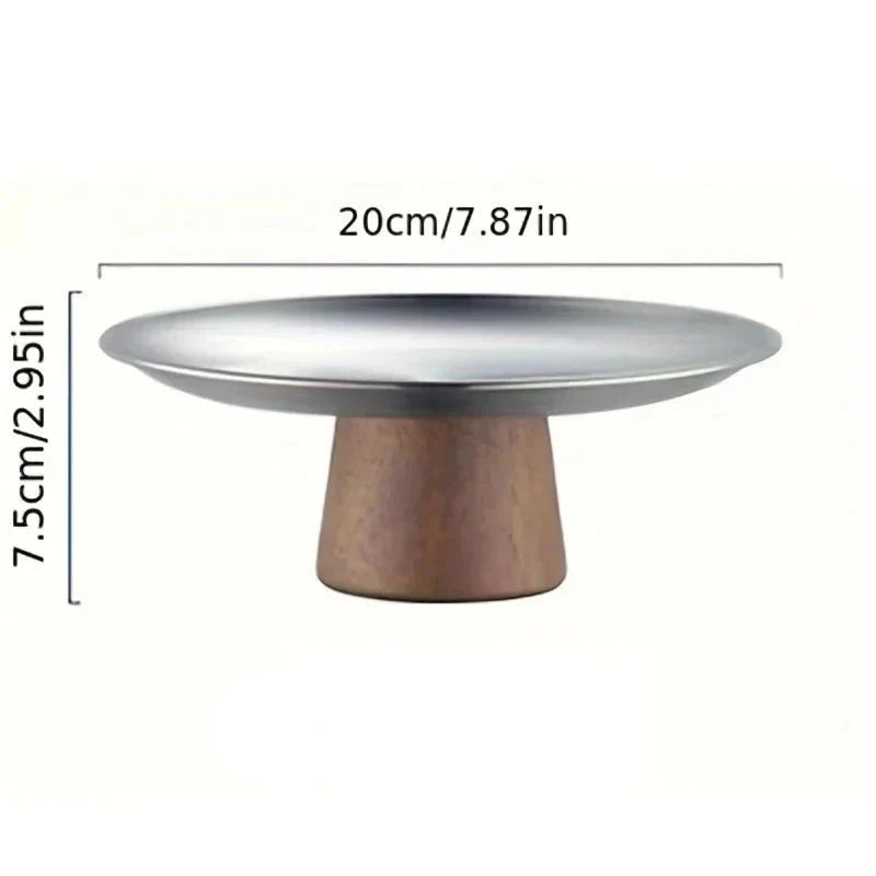 Suporte Bolo Inox e Madeira