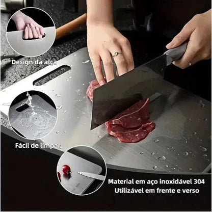 Tábua de Corte em Aço Inox 304 Profissional para Cozinha