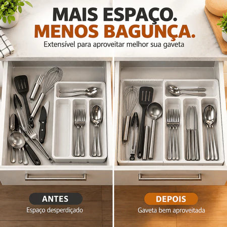 Organizador Para Talheres Extensível White Housee