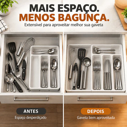Organizador Para Talheres Extensível White Housee