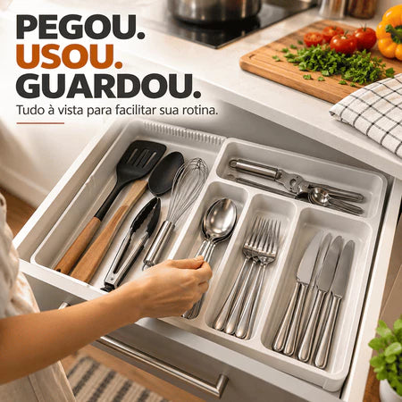 Organizador Para Talheres Extensível White Housee
