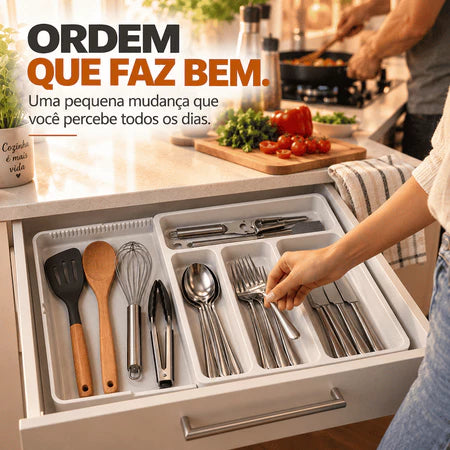 Organizador Para Talheres Extensível White Housee